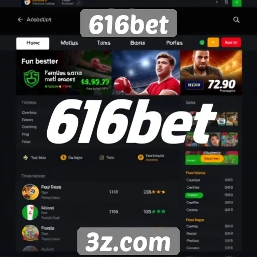 Interface do usuário do site 616bet é amigável